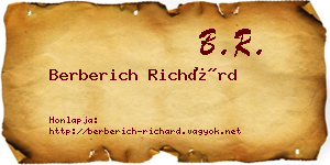 Berberich Richárd névjegykártya
