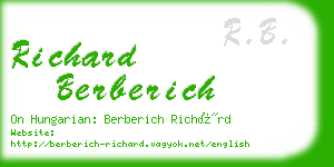 richard berberich business card